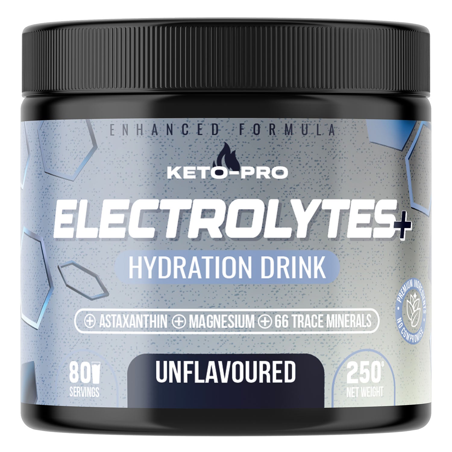 Keto Electrolytes+ Unflavoured with Astaxanthin - 250g – Keto-Pro