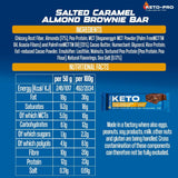 Salted Caramel - Almond Brownie Keto Bars - 2g Net Carbs per 50g Bar - SWEETENER FREE