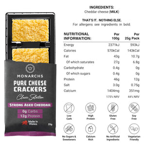 Monarchs Pure Cheese Crackers - Strong Aged Cheddar