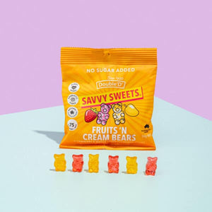 Savvy Sweets Fruits & Cream Bears - 50g
