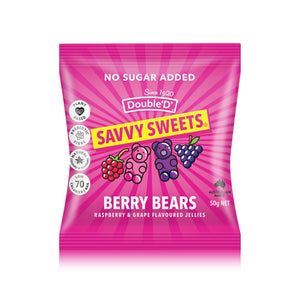 Savvy Sweets Berry Bears - 50g (Best Before 18th March)