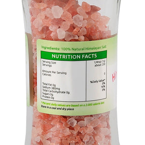 Himalayan Pink Salt in an Adjustable, Refillable Grinder - 200g