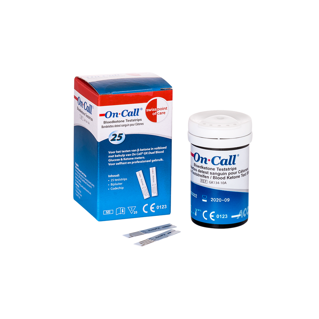 GK Dual Blood Ketone Test Strips (x25) | For use with GK Dual Monitor