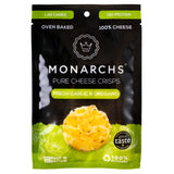 Monarchs Pure Cheese Crisps Fresh Garlic & Oregano 32G. Keto Cheesy Snacks